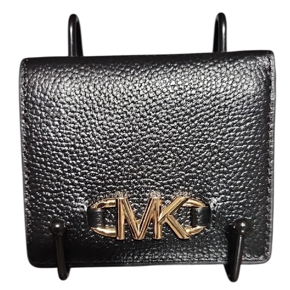 Michael Kors Handbags - Michael Kors Black slime bifold Wallet with Gold Logo NWT